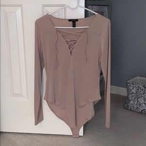 Forever 21 Lace-Up Bodysuit